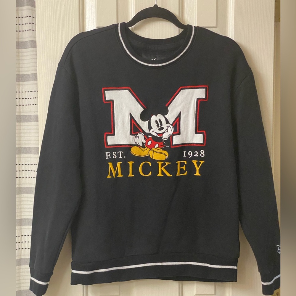 Hollister Mickey Mouse Black Sweater Size Small